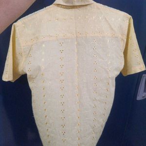 Chikankari Y2k Vintage Pastel Yellow Shirt