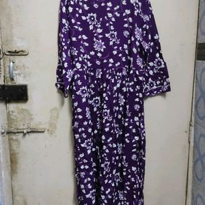 Alia Cut Kurta Set Purple With Pant And Dupatta