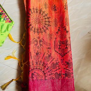 Pure Handloom Saree With Ready Blouse Very New