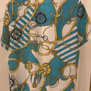 Turquoise Nautical Print Unisex Shirt