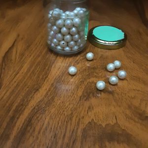 100 Artificial Ethnic Pearl's With A Free Jar