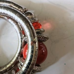 Ethnic Red Bangle Bracelet