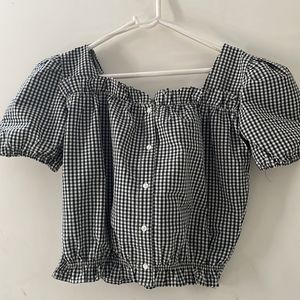 Beautiful Checks Blouson Top