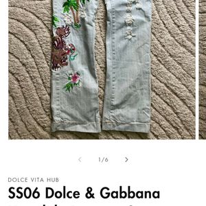 Y2k Vintage Dolce And Gabbana Embroidered Jeans