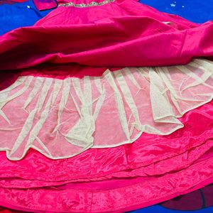 Heavy Hott Pink Gown With Dupatta