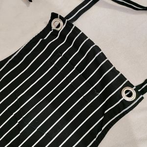 Striped Dungree Dress With Tee