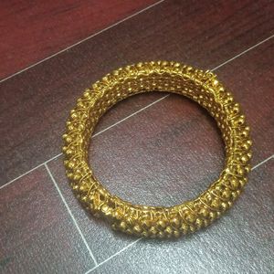 Gold Plated Traditional Studded Screwed Bangle