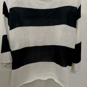 Korean Striped Crop Sweater