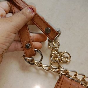 Chanel Inspired Tan Colour Slingbag