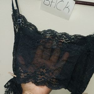 Black Net Bra And Panty