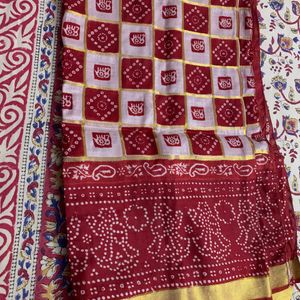 Beautiful Pure red Gharchola silk is for sale