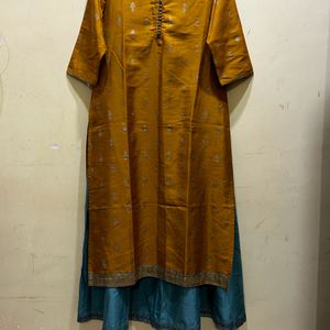 Janasya Ethnic Kurta Jacket Set Size L