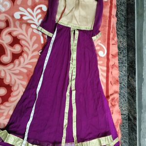 PURPLE 🟣 FRONT CUT LEHENGA + LONG KURTI