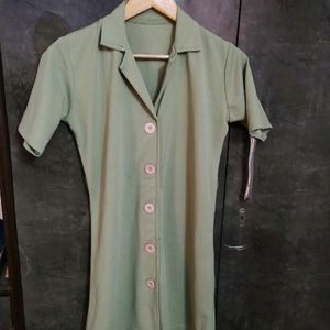 Class Olive Green Color Top