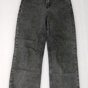 Charcoal Straight Denim Jeans