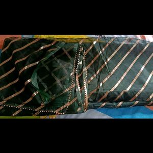 New Green Sari Soft Silk With Blouse Piece