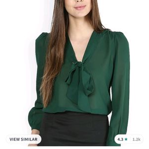 Korean Style Green Bow Top S