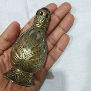 Collectible Metal-Glass Antique look Attar Bottle.