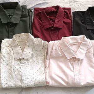 5 Piece Set Of Cotton Formal Shirts