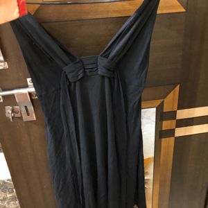 black polyester dress