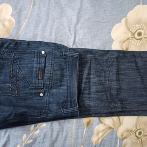 Unisex Mid Waist Jeans Denims Navy Blue