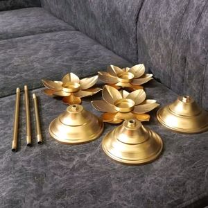 Light Weight Lotus Shape Golden Metal Decor