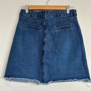 LuluandSky Blue Denim Mini Skirt