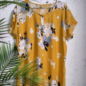 Mustard Floral Top