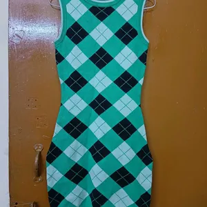 Green Bodycon Woollen Fabric Dress