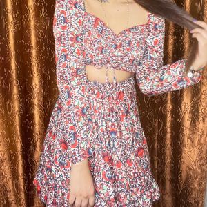 Flowerprint Co-ord Skirt And Top