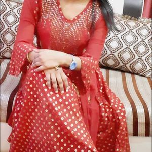 Red Anarkali  Dress