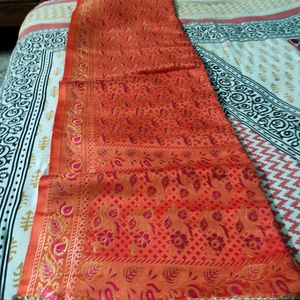 Vintage Silk Benarasi Stole From Benaras