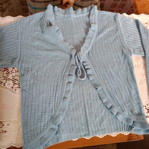 LIGHT BLUE FIRREL CARDIGAN