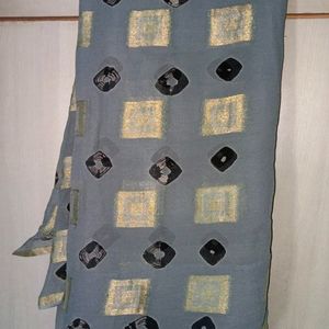 Georgette Grey Saree