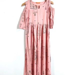 Peach Printed Kurta (Women's)