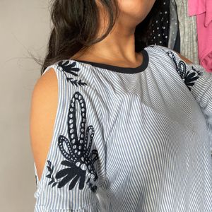 Beautiful Blue Top With Design