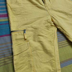 Yellow Cargo Straight Fit Jeans