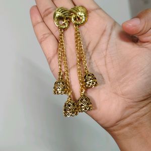 Oxidised Gold Coloured Jhumka