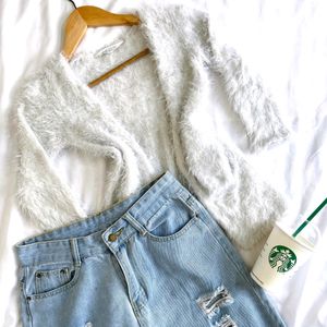 Pinterest H&M White Cute Ear Cardigan