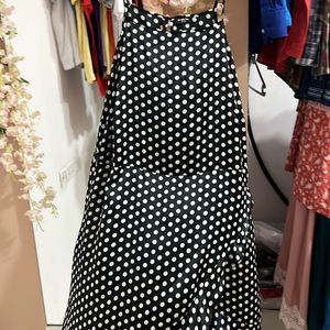 Beautiful Satin Polka Dress Brand New