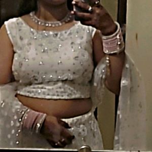 Beautiful White Pearl Lehenga 🤍✨️🦢