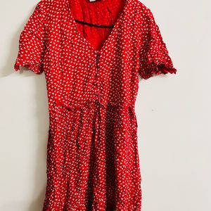 Women Red Floral Dress