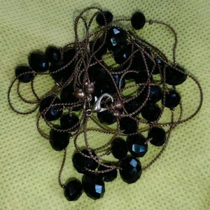 2 Layer Black Stone Necklace