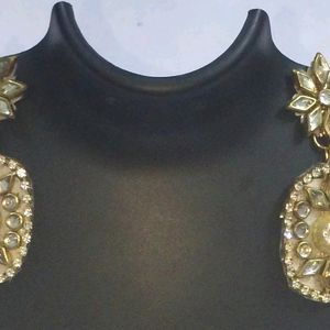 Eyerring forehead metal kundan star Crystal Pearl