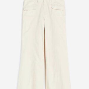 H&M Beige Flared Wide Bootcut Jeans