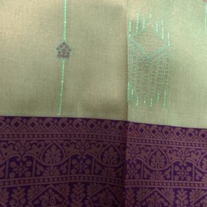 New Wedding Semi Silk Saree For Grabs