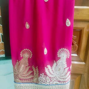 Fully Embroidered Crepe Saree At Minimum Price ✨💗