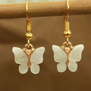 Butterfly Earring White And Light Pink