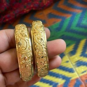 Golden Bangles Pair