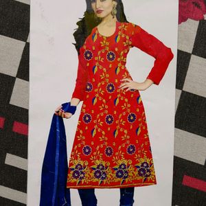 Beautiful Red Blue Combination Fancy Suit